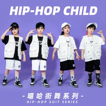 Chlapecké Hip-hop Módní Oblečení Letní dětské Hip-hop Funkční Styl Vesta Hezký Oblek Dívky, Jazz, Taneční Vystoupení Oblečení