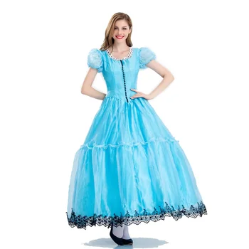 Halloween Princezna Kostýmy, Dámské Erotické princezna kostým Kostým Karneval krásné Modré Šaty Cosplay Kostým pro Dívky