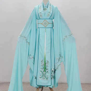 Vícebarevná Jevištní Výkon Kostým Starověké Čínské Drama Hanfu Lidových Qiong Min Opera Palace Panna Víla Šaty Zelený Had Oblečení