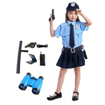 Šaty do Ameriky Policejní Kostým pro Děti - Policista Kostým pro Dívku - policejní Uniformu Sada s Doplňky, Párty, Show, Dárky