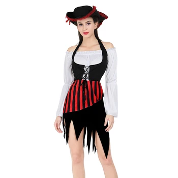 Ženy Pirát Kostým Renesanční Dospělé Kapitánem Pirátské Kostýmy Dámské Vesta Pirát, Viking, Středověký Pirát Šaty