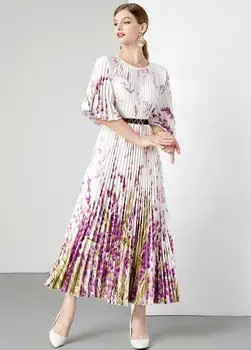 2023 letní nové temperament ženy květinové sukně čerstvý tisk věku snížení květinové sukně moruše hedvábí sukně