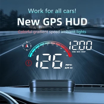M22 Auto Head Up Display Rychlost OT / min, km / H HUD GPS Rychloměr Projektor Obrazovka přístrojová deska s počítadlem ujetých překročení Rychlosti Alarm Pro Všechny Vozy