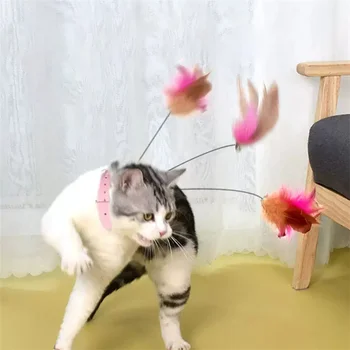 Interaktivní Hračky pro Kočky Cat Teaser Držet Límec Self-hi Hra pro Kočky Stick Vtipné Pet Hračky pro Kočky Pet Příslušenství Juguwtes Para Gatos