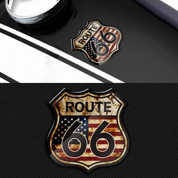 3D Motocykl Obtisky NÁS Historické Route 66 Samolepky Vhodné pro Harley Indické Motorky