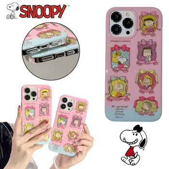 Snoopy Kreslený Telefon Pouzdro pro Iphone 14 13 12 11 Pro Max Anime Postava Charlieho Browna, Lucy Silikonové Ochranné Skořápky, Měkký Kryt