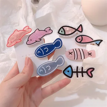 Kreativní Roztomilé Japonské Roztomilý Malý Rybí Kosti, Děti, Sponka Do Vlasů Kreslený Oceánu Delfína Děti Vlasy Příslušenství