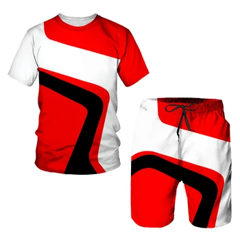 Letní Módní Pánské Tepláky Set T-Shirt, Šortky 2dílná Nové Nadrozměrné Sportovní Oblek Prodyšný Školení Outfit Ležérní Streetwear