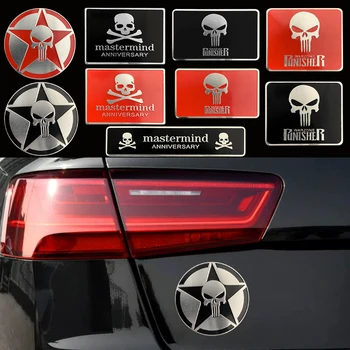 3D Hliníkové Lebky Auto Samolepka Znak Odznak Punisher Obtisk Duchovní Nálepka pro Motocykl, Auto, Helmu Závodní Notebook