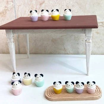 1ks 1:12 Domeček pro panenky Miniaturní Dort Panda Cupcakes Ornament Macaron Barevné Jídlo Modelu Živé Scény Dekor Panenku Dům Příslušenství