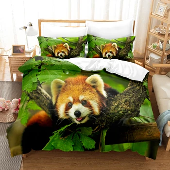 3D Lesser Panda Lůžkoviny Sady Peřinu povlak na Polštář S Oddělenými postelemi, dvoulůžkový Plné, Královna, Král ložní prádlo, Ložní Prádlo