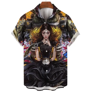 Tričko Pro Muže Halloween, Hororový Prvek Designu Oblečení, 3d Vzor Tričko Vysoce Kvalitní Nadrozměrné Havajské Košile Casual Party Top