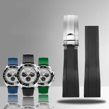 Vysoce kvalitní Pryže watchband pro hodinky rolex GTM hodinky kapela 20mm 21mm vodotěsné silikonové proti prachu náramek náramek Popruhy