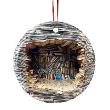 Kniha Ozdoby Pro Vánoční Strom 3D Regál, Dekorativní Přívěsek Auto Kouzlo Domova Vánoční Strom Dekor Čtení Knihy