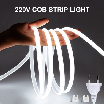 Večeře, Světlé 220V 110V LED Strip Světlo COB Diody Neon Páskou Znamení 288LED/M Venkovní Vodotěsné Pokoj Podsvícení Zahradní Kuchyň Lampa