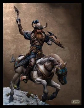 Nový Nesmontovaný 1/32 54mm Starověkého člověka s koněm Vikingové voják 54mm Pryskyřice Kit DIY Hračky, Nelakované pryskyřice model