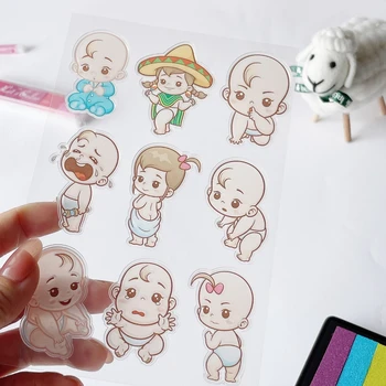 1 Sada Scrapbooking Stampers Transparentní Razítka pro DIY Řemeslo Dítě Kreslení