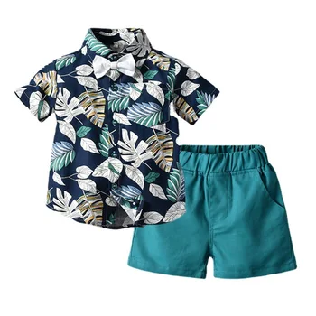 Dětské Oblečení v Létě dětské s Krátkým Rukávem Oblek Květinové Tričko Ležérní Šortky dvoudílné Kids Fashion Oblečení