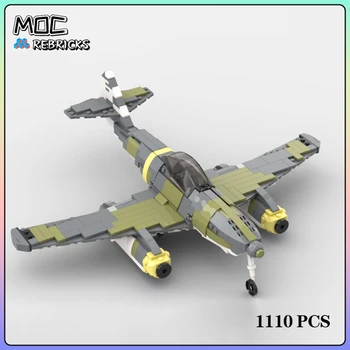 Vojenské Zařízení Me 262 Schwalbe Stíhaček VH Stavební Blok Model Sestavit Kit DIY Displej Hračky, Dárky 1110PCS