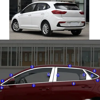 Car Styling Nálepka Obloha Pilíř Okna Středního Pásu Obložení Rámu Kukly Pro Hyundai VERNA Hatchback 2017 2018 2019 2020 2021