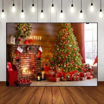 Veselé Vánoční Pohádky Vlastní Narozeniny Pozadí Tapety Na Pozadí Baby Sprcha Vánoční Strom Foto Světla Plakát Dekorace