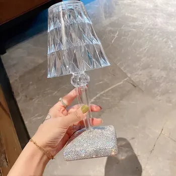 Ruční Zářící Diamant Stolní Lampa Akrylové Dekorativní Stolní Lampa Ložnice Noční Bar Crystal Osvětlení Dárek LED Noční světlo