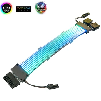 GPU Prodlužovací Kabel 8PIN+8PIN SYNC 5V ARGB Konektor Prodlužovací Kabel RGB Kabel AURA Pro PC Case
