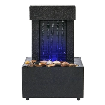 Pebble Meditace Pás LED Osvětlení Uklidňující Stolní Fontány, Vnitřní Miniaturní Vodopád Život