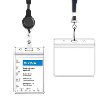 5ks Vodotěsné ID Karty Pouzdro Hrudi Card Sleeve Transparentní PVC Vertikální Plastové Karty, Rukáv Kancelářské a Školní Potřeby