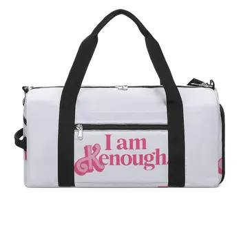 Jsem Kenough Taška Růžová Barva Cestovní Sportovní Tašky Pánské Design Gym Příslušenství Vintage Fitness Taška Vodotěsné Kabelky