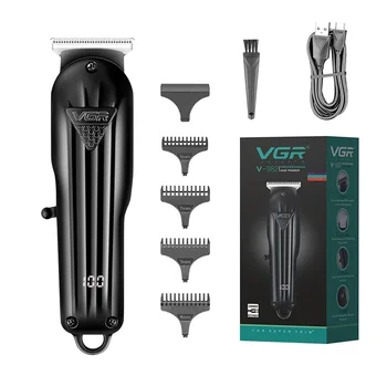VGR Zastřihovač Vlasů Profesionální Zastřihovač Vlasů Elektrický T-Blade Vlasy Řezací Stroj 0mm LED Displej Barber Zastřihovač pro Muže V-982