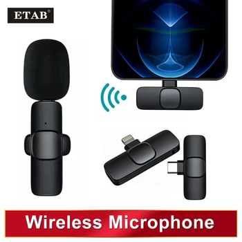 Bezdrátový Klopový Mikrofon Přenosný Audio Video Nahrávání Mini Mikrofon Pro iPhone, Android, Dlouhá výdrž baterie Živé Vysílání Gaming