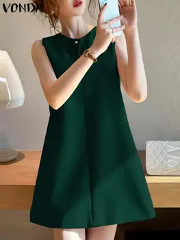 Módní Mini Šaty 2023 - letní Letní Šaty Ženy jednobarevné Ležérní Volné Roucho Sexy Rukávů Hollow Out Krátké Vestidos