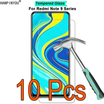 10 Ks/Lot Pro Xiaomi Redmi Poznámka 9 / 9 Pro Max 9H Tvrdost 2.5 D Ultra-tenké Tvrzené Tvrzené Sklo Fólie Screen Protector Stráže