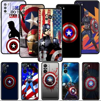 Super Hrdina Kapitán Amerika Telefon Pouzdro Pro Xiaomi Mi Poco X3 NFC 11 Lite 5G 11T M4 Pro F3 X4 GT F4 M3 F1 C40 Funda Silikonový Kryt