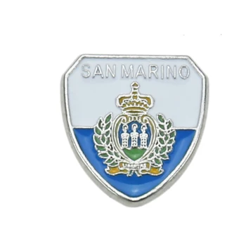 Místo slitiny zinku pro tlakové lití kovů kreslený národní vlajky, brože, hrudi odznaky, San Marino olej kape odznaky