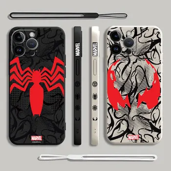 Super Hrdina Marvel Venom Luxusní Telefon Pouzdro pro iPhone SE 15 Plus 13 Mini XR 7 8 14 Pro Max X 12 X 11 Pro Náměstí Kapaliny Pokrytí
