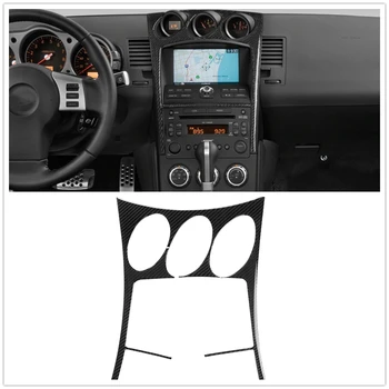 Pro Nissan 350Z 2006-2009 Uhlíkových Vláken Středové Konzole Rádio s CD přehrávačem A/C, Air Panel Čerstvé Klimatizace Větrací Krycí Rámeček Nálepka Trim