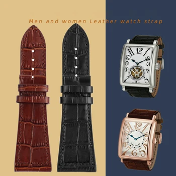 Originální kožený náramek pro Franck Muller FM6000H hodinky popruh náramkové hodinky Příslušenství hovězí hodinky kapela 26mm /30mm