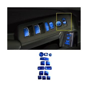 13Pcs Modré Sklo Výtah Přepínač Tlačítko Kryt Střihu Nálepka pro Honda Civic 11. Gen 2022