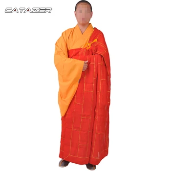 Červené Kesa Buddhistické Roucho Shaolin Mnich Šaty Kung Fu Oblek Meditace Jednotné Kostýmy