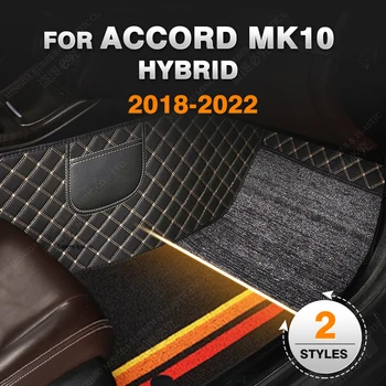 Vlastní Double Layer Auto koberečky Pro Honda Accord（10. GEN. Hybridní）2018 2019 2020 2021 2022 Noha Koberec Interiérové Doplňky