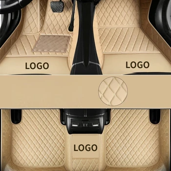 Luxusní Vlastní Logo Auto Kožené Podlahy Mat 100% Pro Volkswagen Všechny Modely Polo, Golf 7 Tiguan Touran, Auto Příslušenství CarpetCover