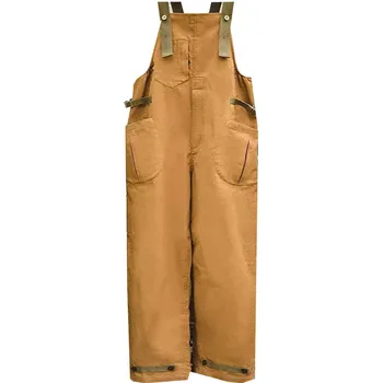 Nová Muži Bib Kalhoty American Vintage Jednobarevné Kombinézy Strečové Manšestrové Streetwear Multi Kapsy Kšandy Nákladní Kombinézy