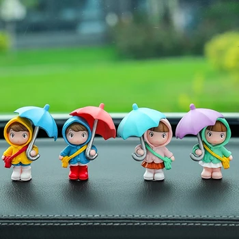 Roztomilý Deštník Pár Auto Dekorace Interiéru Akční Figurky Auto Zpětné Zrcátko, Palubní Desku, Ozdoby Na Auta, Doplňky