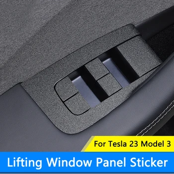 QHCP Auto, Okna, Zdvihací Tlačítko Dekorace Nálepka Okenní Spínač Tlačítko Nálepka Lišty Pro Tesla Model 3 2023 Interiérové Doplňky