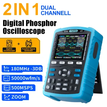 FNIRSI DPOX180H Kapesní Fosfor Digitální Osciloskop 2 v 1 Multifunkční Elektronické Komponenty Tester 180MHz -3DB 50000wfms/s Dual Channel
