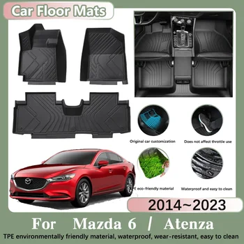 LHD Auto Podlahové Rohože pro Mazda6 Příslušenství Mazda 6 Atenza GJ 2014~2023 Auto Nohu, Vodotěsné Podložky na Zakázku Fólie Rohože, Auto Příslušenství