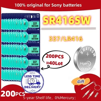 200KS Původní Pro SONY 337 AG6 LR416 SR416SW Oxid Stříbra knoflíkové Baterie Nové Pro Sluchátka, Hodinky, Baterie, Swiss Made