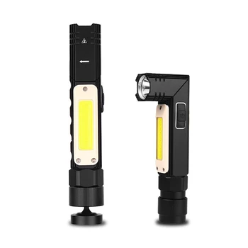 90 Stupňů Rotace Magnetická LED Svítilna Ultra Světlé Vodotěsné COB Světlo USB Dobíjecí Svítilna Ocas Magnet Pracovní Světlo